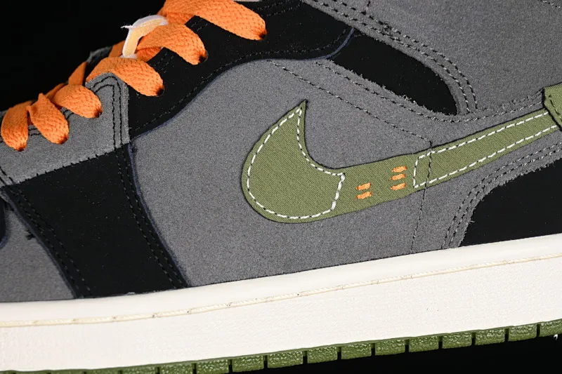 All categories Air Jordan Jordan series basketball shoes Air Jordan 1 Mid Air Jordan 1 Mid SE "Craft" AJ1 Joe 1 black coal gray China casual sneakers FD6817-003